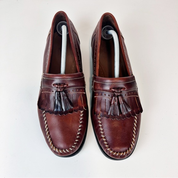 GH Bass Michael Kiltie Tassel WEEJUNS Loafer Mens 11.5 D Brown Preppy Business - Picture 3 of 13